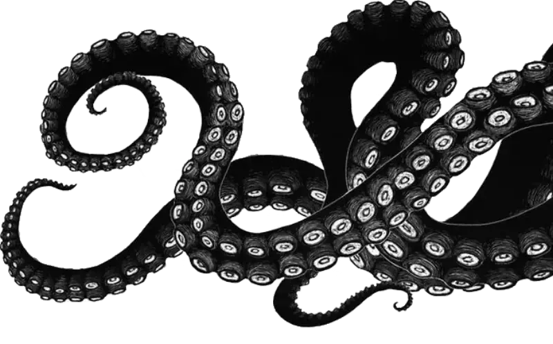 Tentacoli giganti di Cthulhu che emergono dall'ombra